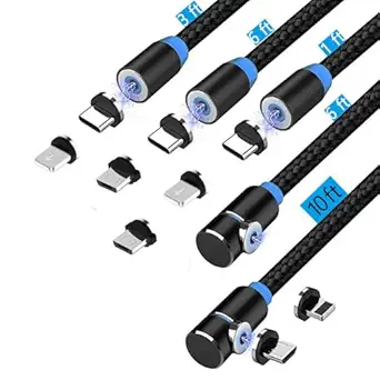 Magnetic Charging Cable, Magnetic Phone Charger,2-in-1 USB Magnetic Cable