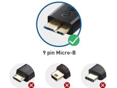 Cable Matters Long Micro USB 3.0 Cable - 3m, USB A to Micro USB Cable 3.0, Male to Male Micro-B 3.0 Cable