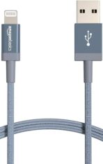 Basics USB-A to Lightning Charger Cable, Nylon Braided Cord, MFi Certified Charger for Apple iPhone 14 13 12 11 X Xs Pro, Pro Max, Plus, iPad, 6 Foot, Dark Gray