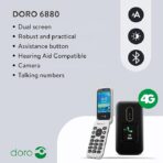 Doro 6880 4G Unlocked Flip Mobile Phone